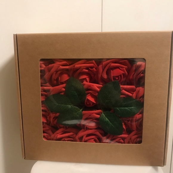 Artificial Flower Heads Rose Flower head Wedding Party Decor 25 pcs Red - Picture 5 of 8